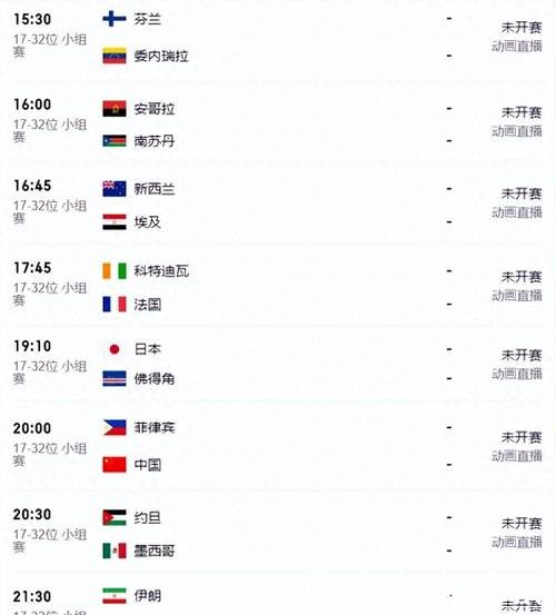 完整解析2023世界杯赛程表